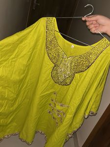 Set Embroidered Lime Green Kurta pant