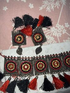 Bohemian Tassel Necklace &amp; Earrings Set