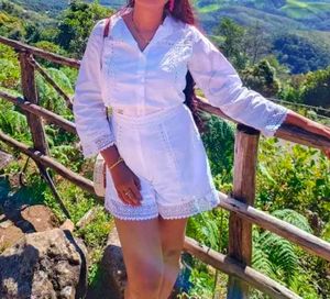 White Lace Trim Outfit