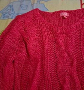 Red Cable Knit Sweater