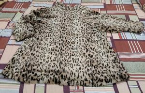 Leopard Print Faux Fur Coat plus size