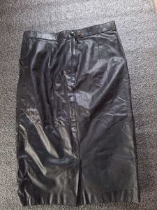Black Leather Pencil Skirt