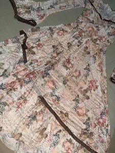 Vintage Floral Print Maxi Dress