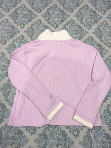Lavender Ribbed Turtleneck Top