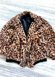 Fur jacket,  coat, Fuzzy Leopard Print Jack