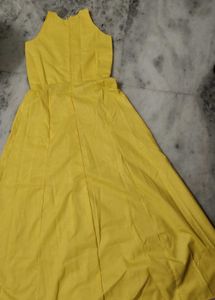 Elegant Yellow embroidered dress