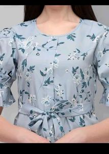 Light Blue Floral Puff Sleeve Top🤩💙