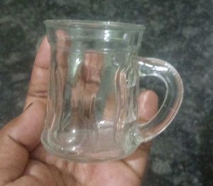 Set of 5 small Glass Cups with Handles
