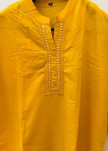 XL | Cotton kurti | Mustard Yellow