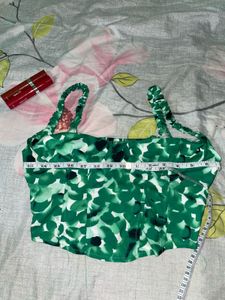 Y2k Green Floral Corset Top