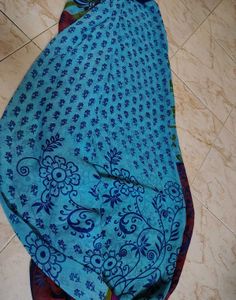 Blue Floral Print Saree with blouse