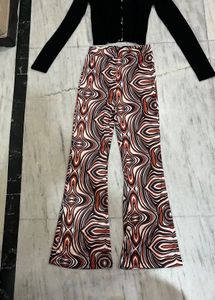 Funky Patterned Flare Leg Pants