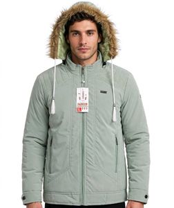 Men's Sage Green Fur Hood Winter Jacket XL | Pista