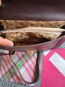 Chic Brown Checkered Crossbody Bag