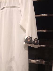 Long White Top with graphic print