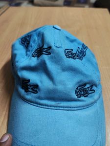 Lacoste Blue Cap with Crocodile Print
