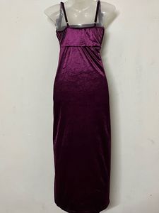 Pintresty Elegant Plum Velvet Ruched Dress