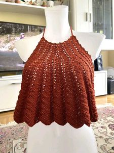 Green Crochet Halter Top