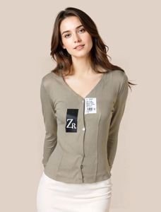 Elegant Olive Off White Top