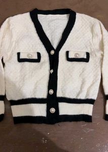 Elegant Black & White Cardigan