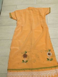 Orange Heavy Work Collar Top Bottom Set