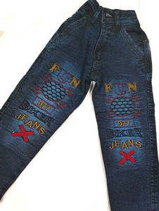 Boys' Blue Denim "FUN BIKER JEANS"
