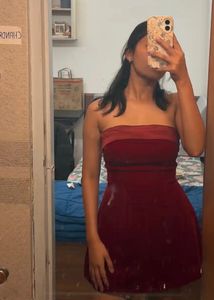 Velvet Strapless Mini Dress