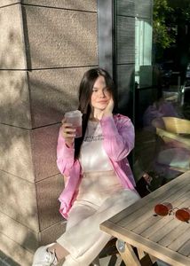 Korean Pintrest Balenciaga Chic Pink Button-Up Blo