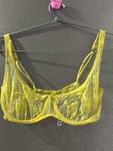 Amber Firecracker Lace Underwire Bra In Yellow