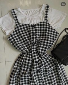 Chic Gingham Dress Set of 2