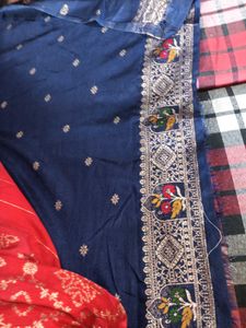 Exquisite Blue &amp; Red Saree