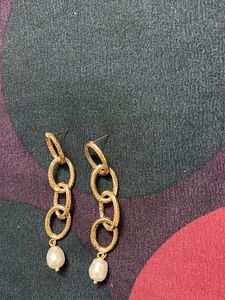 Golden Earings With Pearl