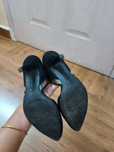 Christian Siriano Black Suede Heels
