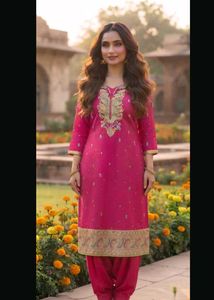 Vibrant Pink Embroidered Salwar Kurta