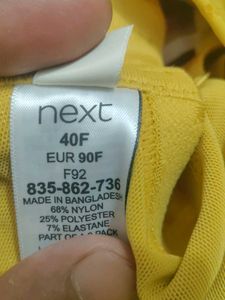Next UK Stylish Yellow Padded Bra