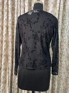 Kathy Ireland Black Lace Blouse