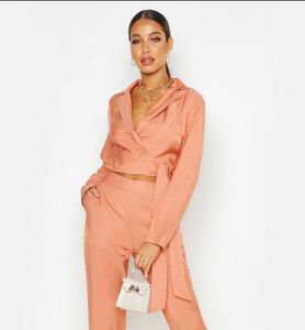 Fate Satin Crop Blazer