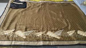 elegant sari with stitch blouse