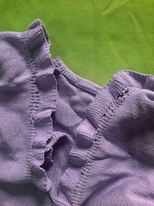 Lavender Puff Sleeve Crop Top
