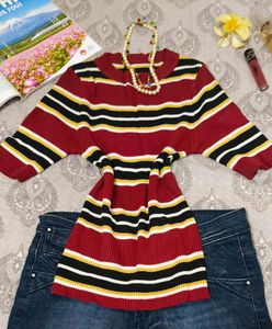 Striped Knit Sweater - Stylish and Cozy