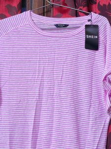 lavender Striped Casual Top