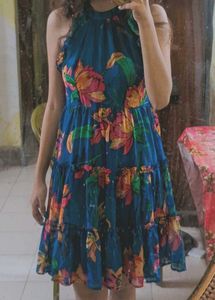 Boho Floral Print Tiered Mini Dress