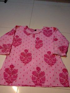 Pink Floral Print Kurta