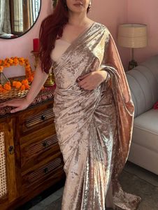 Ready to wear(stitched)velvet mist saree