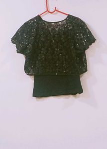 Sparkling Black Cropped Jacket