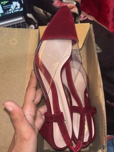 Burgundy Velvet transparent Heels