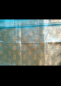 Beautiful Teal &amp; Gold Banarasi Dupatta