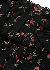 Chic Floral Print Sheer Blouse