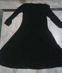 Elegant Black Embellished Maxi Dress Abaya