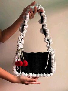 Handmade Crochet Ruffle Bag